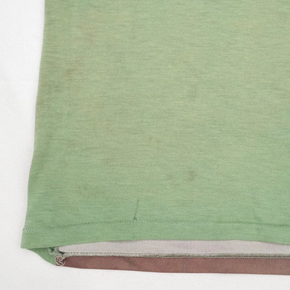 Vintage 60s 70s Shirtees Photo Knit Mickey Mouse & Pluto Green Baby T Size 4/5